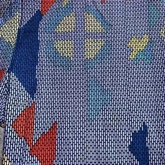 Lularoe TC blue geometric leggings . NWOT. Hashtag pattern over geometric. - Picture 5 of 8
